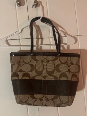 Vintage Coach signature tote y2k monogram brown